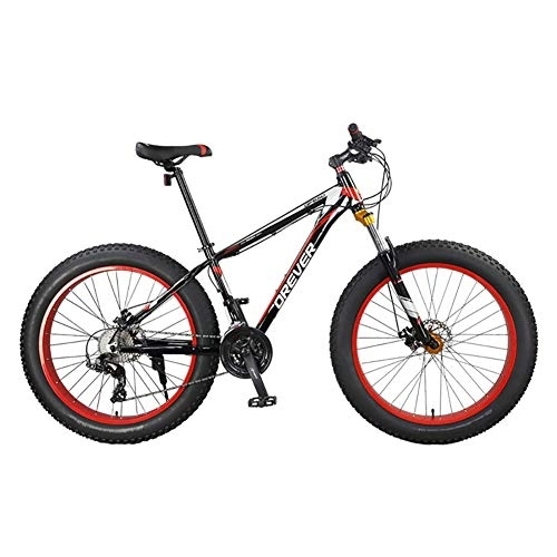 Fat Tyre Bike : LILIS Mountain Bike Folding Bike Fat Tire Bike MTB Bicycle Adult Road Bikes Beach Snowmobile Bicycles For Men Women (Color : Red)