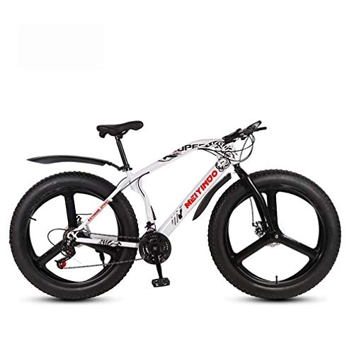 Fat Tyre Bike : LUO Beach Snow Bicycle, Adult Fat Tire Mountain Bike, Bionic Front Fork Beach Snow Bikes, Double Disc Brake Cruiser Bicycle, 26 inch Wheels, B, 24 Speed, C, 21 Speed