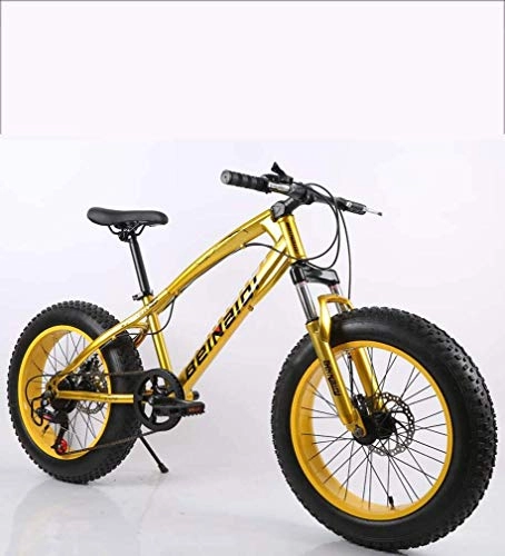 Fat Tyre Bike : LUO Bicycle, Fat Tire Mens Mountain Bike, Double Disc Brake / High-Carbon Steel Frame Cruiser Bikes, Beach Snowmobile Bicycle, 7 Speed, C, 24 Inches, D, 24 Inches