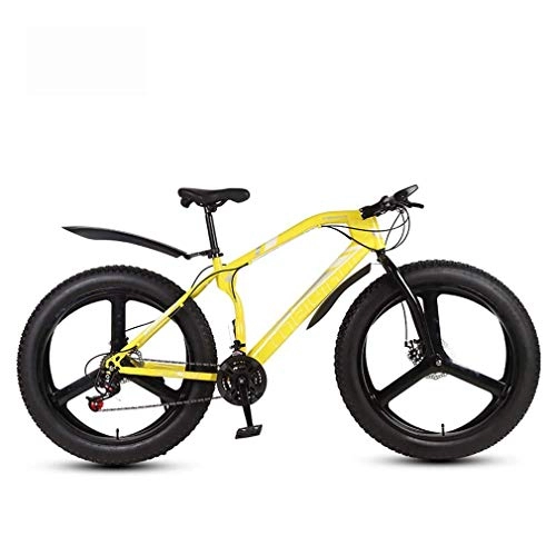 Fat Tyre Bike : LUO Bike，Mens Adult Fat Tire Mountain Bike, Bionic Front Fork Beach Snow Bikes, Double Disc Brake Cruiser Bicycle, 26 inch Wheels, B, 21 Speed, A, 21 Speed