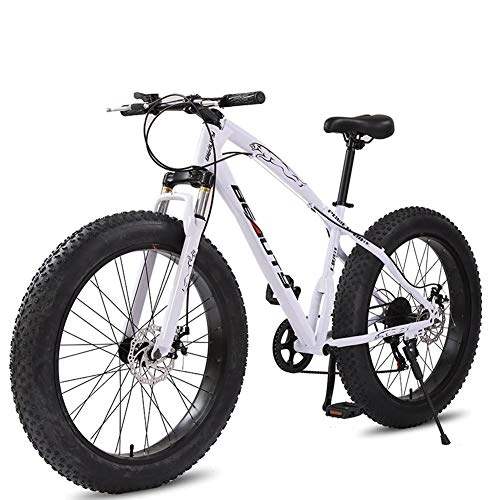 Fat Tyre Bike : LYRWISHJD 4.0 Fat Tire Mountain Bike Snow Bikes Cycling Road Bikes With High Carbon Steel Frame And Bold Suspension Fork For Work, Fitness, Outing, Cross Country (Size : 26 inch, Speed : 27 Speed)