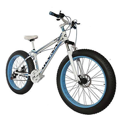 Fat Tyre Bike : LYRWISHJD Bike 26 Inch Fat Tire Mountain Bike 30 Speed Bicycle Dual Disc Brakes MTB With Suspension Fork And High Carbon Steel Frame For Unisex Adult Student Outdoors