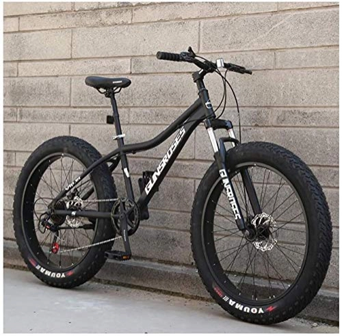 Fat Tyre Bike : Lyyy 26 Inch Mountain Bikes, High-carbon Steel Hardtail Mountain Bike, Fat Tire All Terrain Mountain Bike, Women Men's Anti-Slip Bikes YCHAOYUE (Color : Black, Size : 21 Speed)