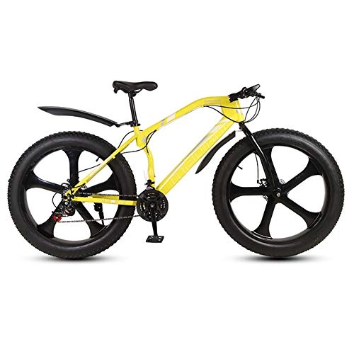 Fat Tyre Bike : Men Double Disc Brake Fat Bike Outroad Mountain Bike, RNNTK Wide Tire Off-road Variable Speed Bicycle Adult Mountain Bicycle, A Variety Of Colors Men And Women O -27 Speed -26 Inches