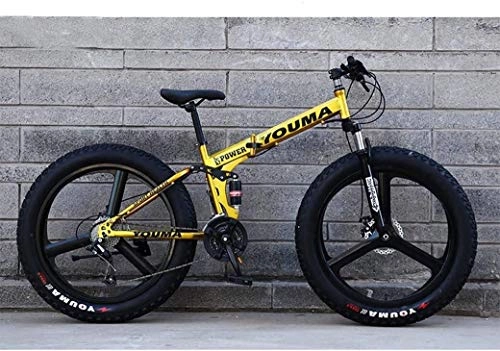Fat Tyre Bike : Men Mountain Bikes, 26Inch Fat Tire Hardtail Snowmobile, Dual Suspension Frame And Suspension Fork All Terrain Mountain Bicycle Adult (Color : Z, Size : 7 speed)