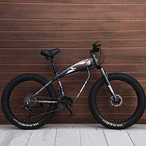 Fat Tyre Bike : MJY Bicycle Mountain Bike Bicycle for Adults, Fat Tire Hardtail MBT Bike, High-Carbon Steel Frame, Dual Disc Brake, 26 inch Wheels 6-24, 27 Speed