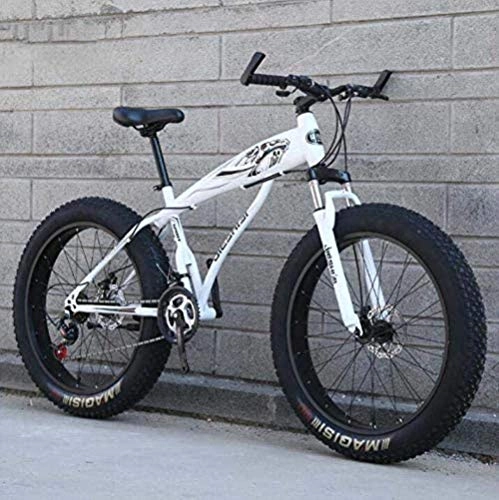 Fat Tyre Bike : MJY Mountain Bike Bicycle for Adults Men Women, Fat Tire MBT Bike, Hardtail High-Carbon Steel Frame and Shock-Absorbing Front Fork, Dual Disc Brake 5-27, 26 inch 24 Speed