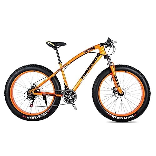 Fat Tyre Bike : Mountain Bike, Adult Road Bicycle 24 Inch 21 / 24 / 27 Speed Men Woman Oil Spring Fork Front Fork Ride blue-20 21 speed (Orange 26 24 speed)