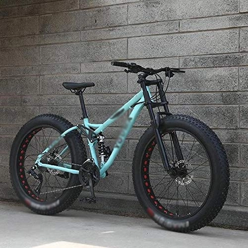 Fat Tyre Bike : NA ZGGYA Mountain Bike, Double Disc Cruiser Bike, Lightweight High-carbon Steel Frame, Aluminum Alloy Wheels, 26-inch Men's Fat Tire Mountain Bike