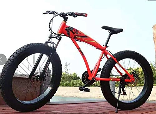 Fat Tyre Bike : peipei 7 / 21 / 24 / 27 Speeds Mountain Bicycle 26 Inch Fat Tire Snowmobile Disc Brake Shock Absorber Student Bicycle Mountain Bike-Orange_26Inch_7