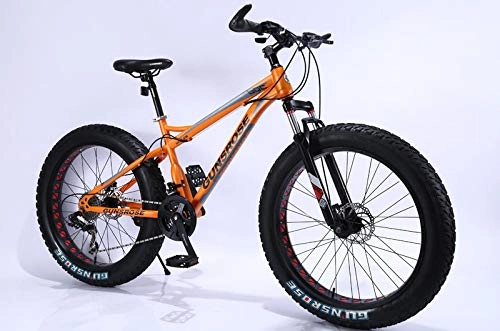 Fat Tyre Bike : QISKAII 24 and 26 inch fat tire bike Carbon steel frame Beach cruiser snow fat bikes Adult sports MTB 7 / 21 / 24 / 27 Variable Speed bicycle