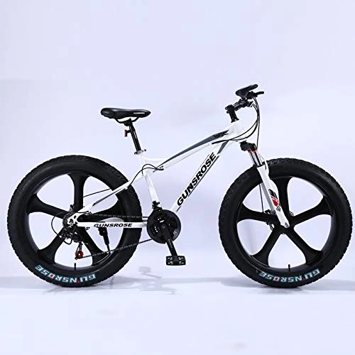 Fat Tyre Bike : QISKAII 26 inch mountain bike 4.0 fat tire mountain bicycle double disc brake bike high carbon steel 7 / 21 / 24 / 24 speed bike