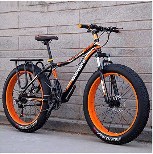 Fat Tyre Bike : RLF LF Adult Fat Tire Mountain Bikes, 24 Inch 26 Inch Dual Disc Brake Hardtail Mountain Bike, Front Suspension Bicycle Women, C, 24 Inch 24 speed