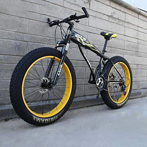 Fat Tyre Bike : Tokyia 24" / 26" Mountain Bike, Big Wheel Snow Bike, 24Speed Dual Disc Brake, Strong ShockAbsorbing Front Fork, Outdoor OffRoad Beach Bike bicycle (Color : E)