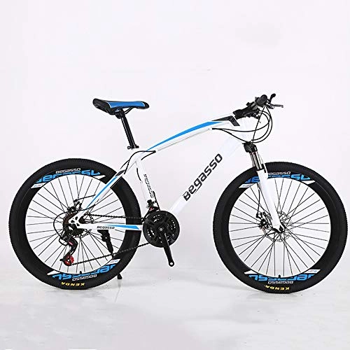 Fat Tyre Bike : VANYA Adult Mountain Bike 27 Speed Disc Brake Commuter Bicycle Shock Absorption Variable Speed Cycle 24" 26", Blue, 24inches