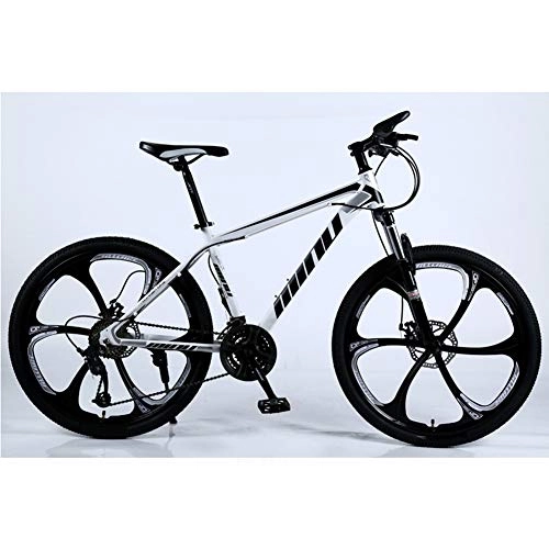 Fat Tyre Bike : YGTMV 26 Inch Adult Mountain Bike, High Carbon Steel Shock Absorption 21 / 24 / 27 / 30 Speeds Disc Brakes Fat Bike 6 Knife Adult Outdoor Student Bicycle, Black, 24 speed