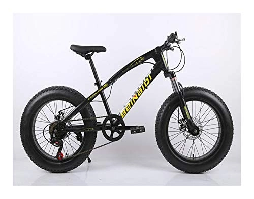 Fat Tyre Bike : Yiwu 20 Inch Fat Bike 4.0 Fat Tire Bicycle Children Beach Snow Bike 7 / 21 / 24 / 27 Speed Mountain Bicycle For Kid Dual Disc Brake Bike (Color : Black, Size : 21 speed)