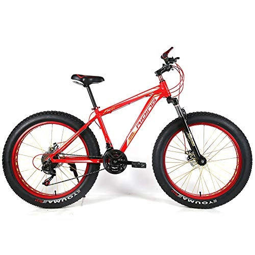 Fat Tyre Bike : YOUSR 26 inch Fatbike 24 inch dirt bike 27.5 inches for men and women Red 26 inch 30 speed