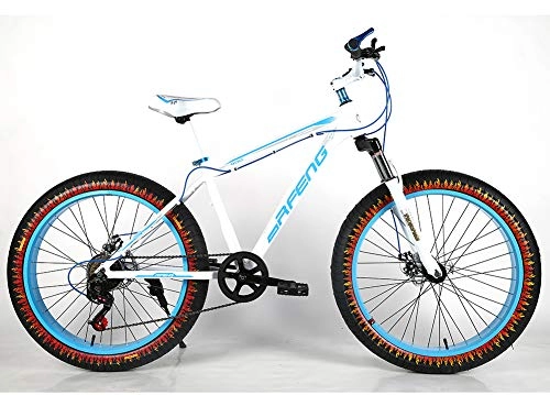 Fat Tyre Bike : YOUSR Bicycle 24 Inch Fat Bike Shimano 21 Speed Shift Men's Bicycle & Women's Bicycle White 26 inch 24 speed