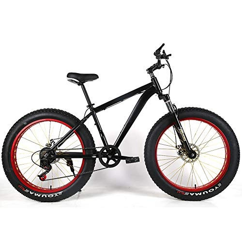 Fat Tyre Bike : YOUSR Dirtbike Mountain Bike Fork Suspension MTB Hardtail With Full Suspension Men's Bicycle & Women's Bicycle Black 26 inch 24 speed