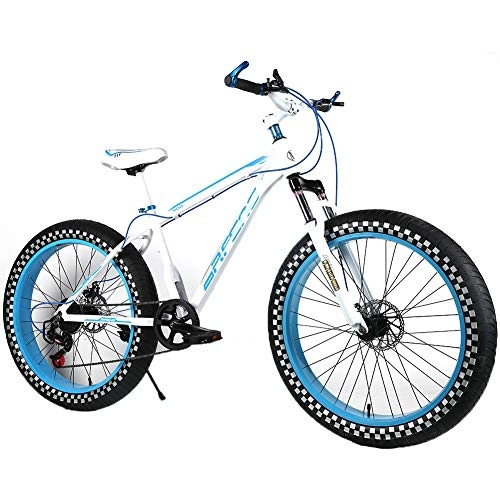 Fat Tyre Bike : YOUSR Dirtbike Mountain Bike Full Suspension Snow Bike 20 Inch Men's Bicycle & Women's Bicycle White 26 inch 21 speed