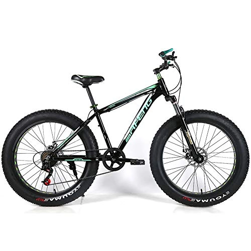 Fat Tyre Bike : YOUSR Mens Mountain Bike Fat Bike Mens Bike 27 / 30Speed Unisex's Black green 26 inch 27 speed