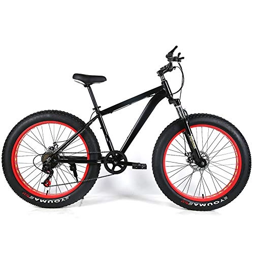 Fat Tyre Bike : YOUSR Mens Mountain Bike Snow Bike Mountain Bicycles 27 / 30Speed For Men And Women Black 26 inch 21 speed