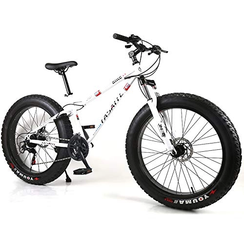Fat Tyre Bike : YOUSR Mountain Bicycle Full Suspension Mens Bike Folding For Men And Women White 26 inch 27 speed