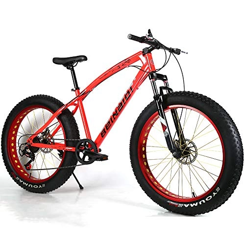 Fat Tyre Bike : YOUSR Mountain Bicycles Dual Disc Brake Mens Bike Folding For Men And Women Red 26 inch 21 speed