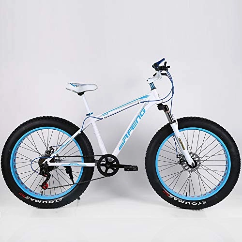 Fat Tyre Bike : YOUSR Mountain Bicycles Fat Bike Mens Bike Folding Unisex's White 26 inch 7 speed