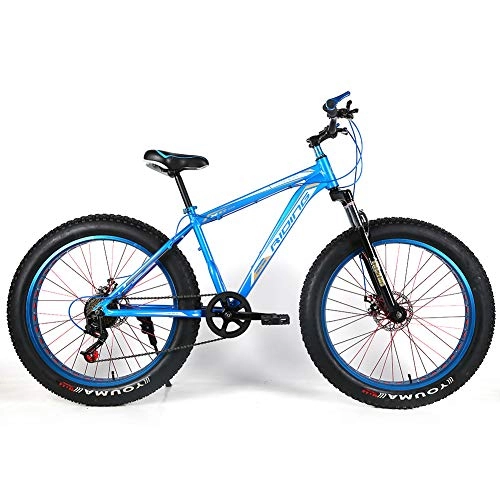 Fat Tyre Bike : YOUSR Mountain Bicycles Full Suspension Mountain Bicycles Front Suspension Unisex's Blue 26 inch 24 speed