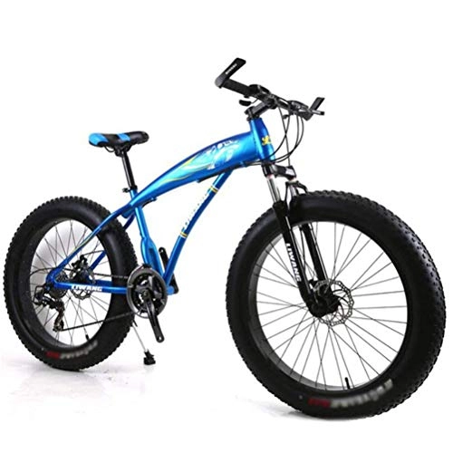 Fat Tyre Bike : YOUSR Mountain Bike, Aluminum Alloy 24 Inch Wheels Road Bicycle Cycling Travel Unisex 26 Inches Mountain Bike 21 Speed Mountain Bicycle for Men and Women Blue 21 Speed