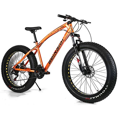Fat Tyre Bike : YOUSR Mountain Bike Disc Brake Fat Bike 20 Inch Men's Bicycle & Women's Bicycle Orange 26 inch 30 speed