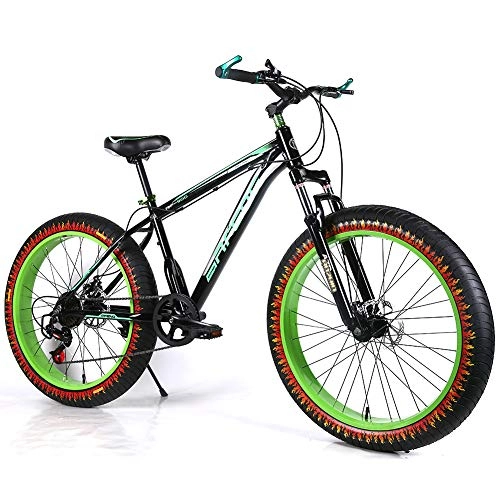 Fat Tyre Bike : YOUSR Mountain Bikes Front And Rear Disc Brake Mountain Bicycles Aluminium Alloy Frame For Men And Women Green 26 inch 30 speed