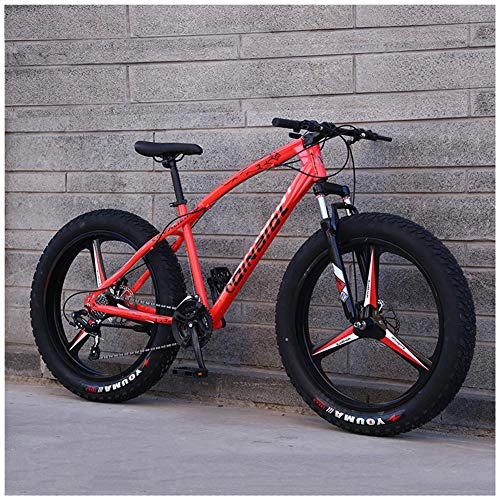 Fat Tyre Bike : YXYLD Mountain Bikes, 26 Inch Fat Tire Hardtail Mountain Bike, Fork Suspension Frame and Dual disc brake All Terrain Mountain Bike, 7 / 21 / 24 / 27 Speed, 3 Spoke