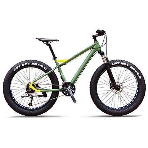 Fat Tyre Bike : ZHTY 27-Speed Mountain Bikes, Professional 26 Inch Adult Fat Tire Hardtail Mountain Bike, Aluminum Frame Front Suspension All Terrain Bicycle Mountain Bike