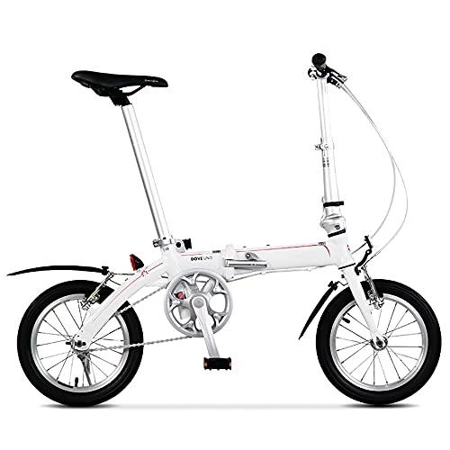 Folding Bike : 14 Inch Lightweight Alloy Folding City Bike Bicycle, Mini Portable Student Comfort, Double V-brake, Lightweight Commuting Bike ​for Men and Wome Casual Bicycle Damping Bicycle
