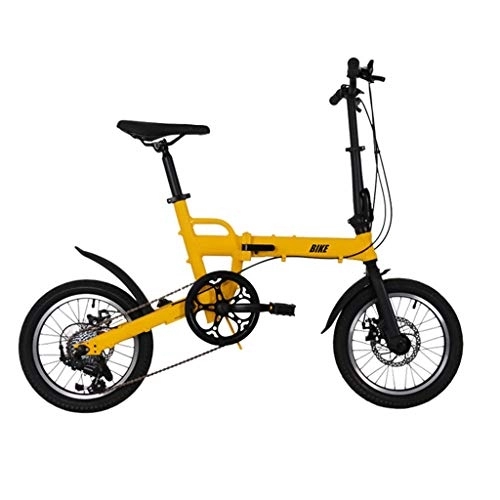 Folding Bike : 16in 6 Speed ​​City Folding Mini Compact Bike Bicycle Urban Commuter Adult Cruiser Bike for Work School Travel