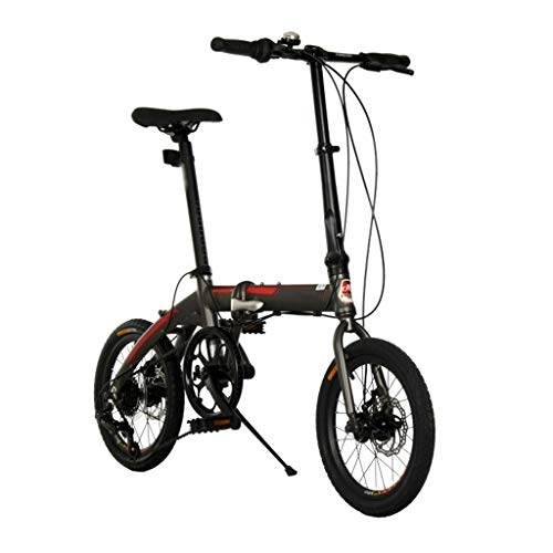 Folding Bike : 16in 7 Speed ​​City Folding Mini Compact Bike Bicycle Urban Commuters for Adult Teens, Folding Bikes, Ultra-Light Portable Women's City Riding Cycling for Travel Go Working