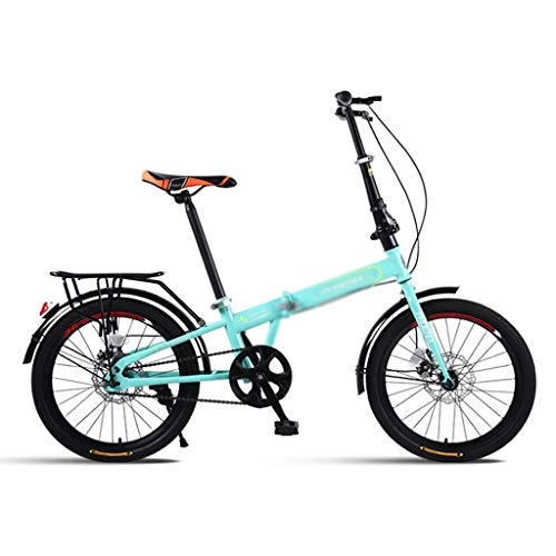 Folding Bike : 20-inch Bicycle Ultra-light Folding Bike Portable Bicycles Adult Bicycle Road Bikes (Color : Green, Size : 20 inches)