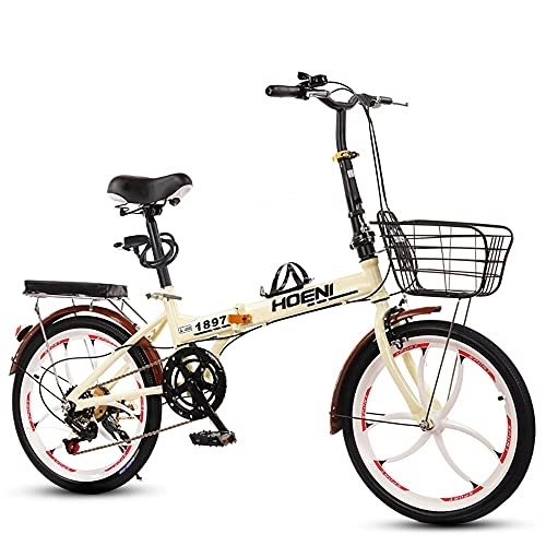 Folding Bike : 20 Inch Folding Bicycle, Bikes for Adults with Quick-Fold System Double V-Brake and Height Adjustable Seat, Lightweight Alloy Folding City Bike, Bikes Portable Lightweight City