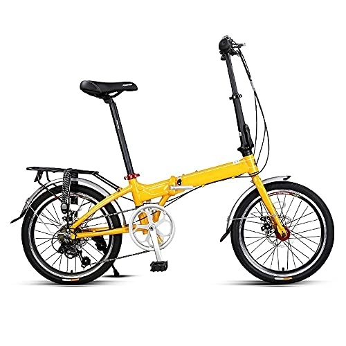 Folding Bike : 20-Inch Folding Bicycle, Folding Bike for Men and Women, Folding Speed Bicycle Damping Bicycle, Variable Speed Bicycle, Adjustable Seat Cycling Bikes, Double Disc Brake
