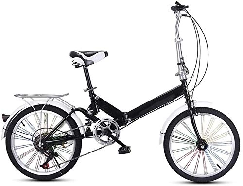 Folding Bike : 20 Inch Folding City Bike Bicycle, Mountain Road Bike Lightweight Fold Up Foldable Hybrid Bikes Commuter Full Suspension Specialized for Men Women Adult Ladies, H014ZJ