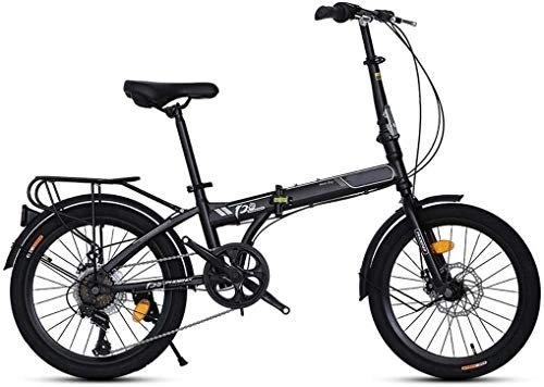 Folding Bike : 20 Inch Folding City Bike Bicycle, Mountain Road Bike Lightweight Fold Up Foldable Hybrid Bikes Commuter Full Suspension Specialized for Men Women Adult Ladies, H028ZJ