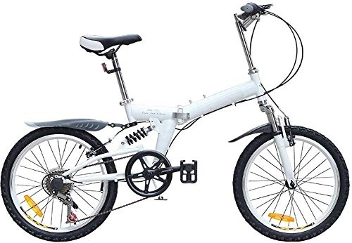 Folding Bike : 20-Inch Folding Speed Bicycle Folding Mountain Bike Double V Brake System Front And Rear Shock-Shift Bicycle