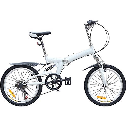 Folding Bike : 20-Inch Folding Speed Bicycle Folding Mountain Bike Double V Brake System Front And Rear Shock-Shift Bicycle