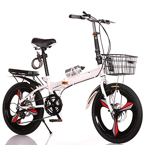 Folding Bike : 20 Inch Single Gear Shifting Folding Bike for Adults and Students, Multiple Colors