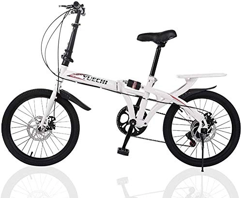 Folding Bike : 20in 7-Speed City Folding Compact Suspension Bike City Commuters Outdoor Sport City Road Bike Carbon Steel Travel Bicycle
