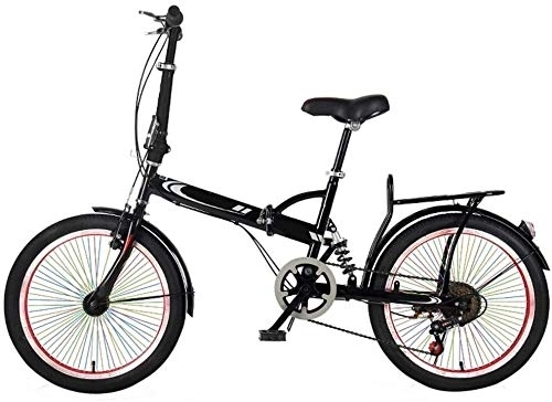 Folding Bike : 20in Folding Bike Bicycle Adult Student Outdoors Sport Mountain Cycling High Carbon Steel Ultra-light Portable Foldable Bike for Men Women Lightweight Folding Casual Damping Bicycle ( Color : Black )