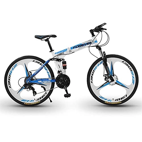 Folding Bike : 21 / 24 / 27 / 30 / Speed Folding Bicycle Foldable Bicycle 26 Inch, 3 Knife Wheel Variable Speed Mountain Bike Double Shock Absorption System For Women And Men Bikes Color: A-D ( Color : A , Speed : 21speed )
